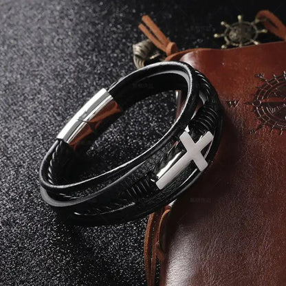Leather Cuff Cross - DAPPER