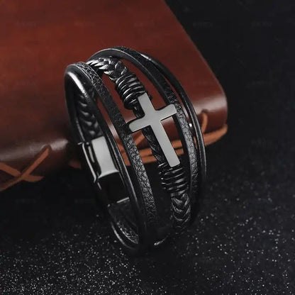 Leather Cuff Cross - DAPPER